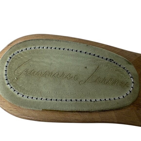 Rare Gianmarco Lorenzi Crystal Flower Wooden Platform Mules Sandals 6 Maximalist - Picture 14 of 16